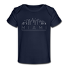 Miami, Florida Baby T-Shirt - Organic Skyline Miami Infant T-Shirt - dark navy