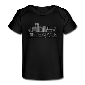 Minneapolis, Minnesota Baby T-Shirt - Organic Skyline Minneapolis Infant T-Shirt - black