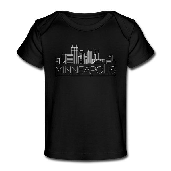 Minneapolis, Minnesota Baby T-Shirt - Organic Skyline Minneapolis Infant T-Shirt - black