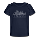Minneapolis, Minnesota Baby T-Shirt - Organic Skyline Minneapolis Infant T-Shirt - dark navy