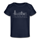 Milwaukee, Wisconsin Baby T-Shirt - Organic Skyline Milwaukee Infant T-Shirt - dark navy