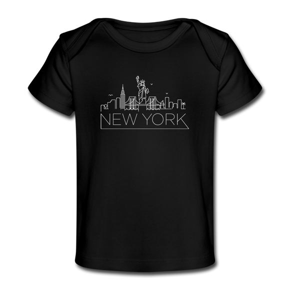 New York Baby T-Shirt - Organic Skyline New York Infant T-Shirt - black