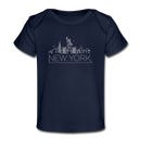 New York Baby T-Shirt - Organic Skyline New York Infant T-Shirt - dark navy