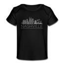 Nashville, Tennessee Baby T-Shirt - Organic Skyline Nashville Infant T-Shirt - black