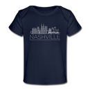 Nashville, Tennessee Baby T-Shirt - Organic Skyline Nashville Infant T-Shirt - dark navy