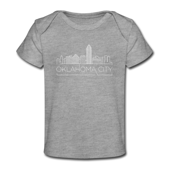 Oklahoma City, Oklahoma Baby T-Shirt - Organic Skyline Oklahoma City Infant T-Shirt - heather gray