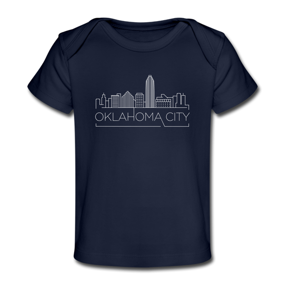 Oklahoma City, Oklahoma Baby T-Shirt - Organic Skyline Oklahoma City Infant T-Shirt - dark navy