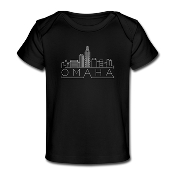 Omaha, Nebraska Baby T-Shirt - Organic Skyline Omaha Infant T-Shirt - black