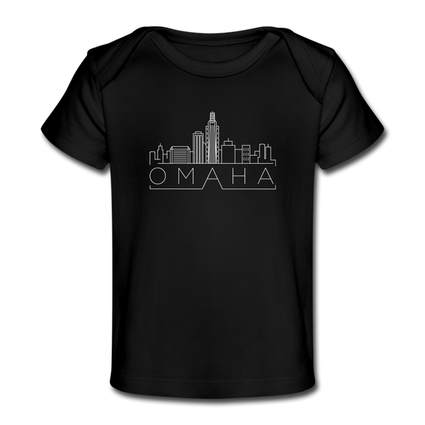 Omaha, Nebraska Baby T-Shirt - Organic Skyline Omaha Infant T-Shirt - black
