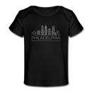 Philadelphia, Pennsylvania Baby T-Shirt - Organic Skyline Philadelphia Infant T-Shirt - black