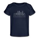 Philadelphia, Pennsylvania Baby T-Shirt - Organic Skyline Philadelphia Infant T-Shirt - dark navy