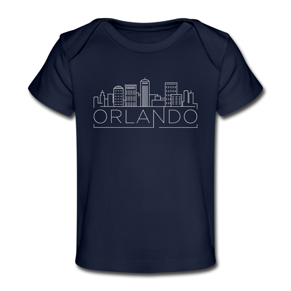 Orlando, Florida Baby T-Shirt - Organic Skyline Orlando Infant T-Shirt - dark navy