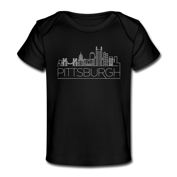 Pittsburgh, Pennsylvania Baby T-Shirt - Organic Skyline Pittsburgh Infant T-Shirt - black