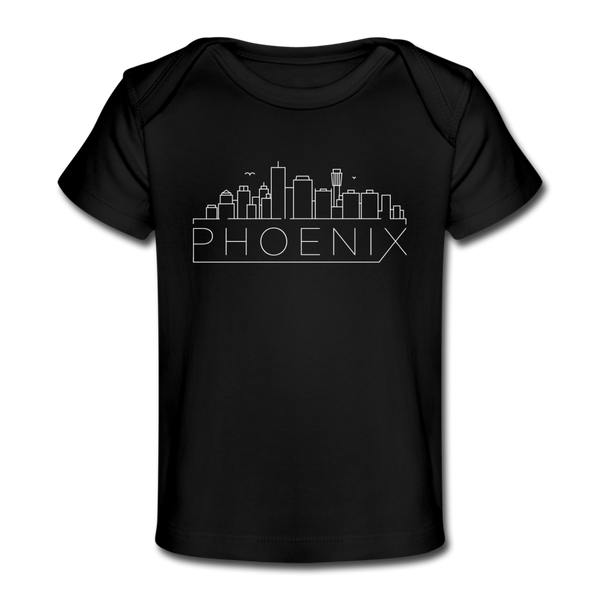 Phoenix, Arizona Baby T-Shirt - Organic Skyline Phoenix Infant T-Shirt - black