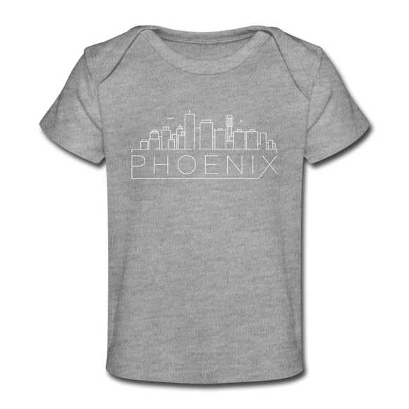 Phoenix, Arizona Baby T-Shirt - Organic Skyline Phoenix Infant T-Shirt - heather gray