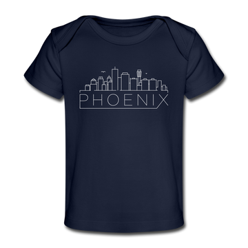 Phoenix, Arizona Baby T-Shirt - Organic Skyline Phoenix Infant T-Shirt - dark navy