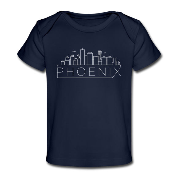 Phoenix, Arizona Baby T-Shirt - Organic Skyline Phoenix Infant T-Shirt - dark navy
