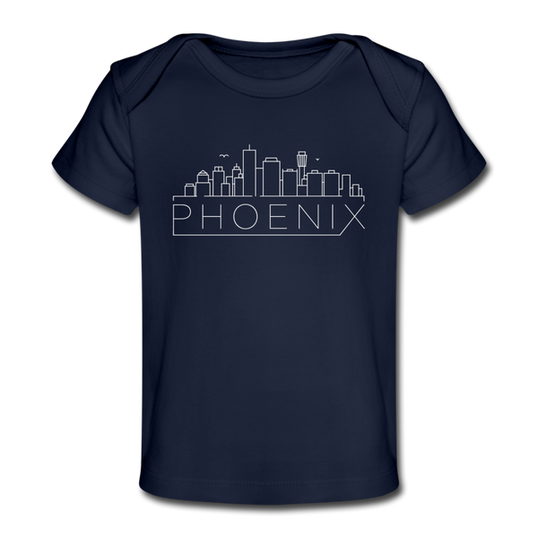 Phoenix, Arizona Baby T-Shirt - Organic Skyline Phoenix Infant T-Shirt - dark navy