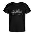 Portland, Oregon Baby T-Shirt - Organic Skyline Portland Infant T-Shirt - black