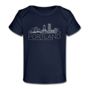 Portland, Oregon Baby T-Shirt - Organic Skyline Portland Infant T-Shirt - dark navy