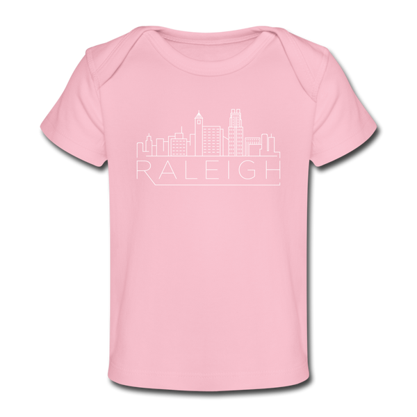 Raleigh, North Carolina Baby T-Shirt - Organic Skyline Raleigh Infant T-Shirt - light pink