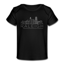 Raleigh, North Carolina Baby T-Shirt - Organic Skyline Raleigh Infant T-Shirt - black