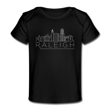 Raleigh, North Carolina Baby T-Shirt - Organic Skyline Raleigh Infant T-Shirt - black