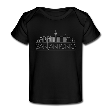 San Antonio, Texas Baby T-Shirt - Organic Skyline San Antonio Infant T-Shirt - black