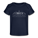 San Antonio, Texas Baby T-Shirt - Organic Skyline San Antonio Infant T-Shirt - dark navy