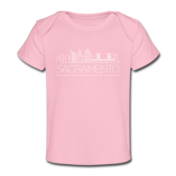 Sacramento, California Baby T-Shirt - Organic Skyline Sacramento Infant T-Shirt - light pink