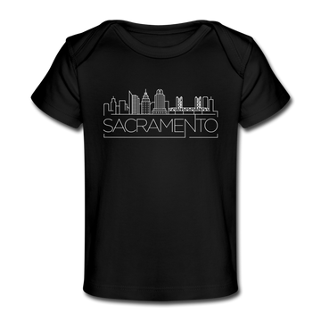 Sacramento, California Baby T-Shirt - Organic Skyline Sacramento Infant T-Shirt - black