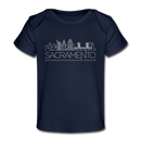 Sacramento, California Baby T-Shirt - Organic Skyline Sacramento Infant T-Shirt - dark navy