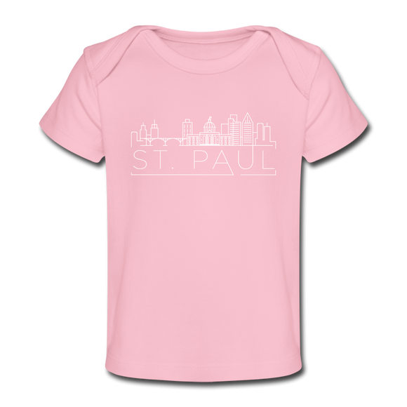 Saint Paul, Minnesota Baby T-Shirt - Organic Skyline Saint Paul Infant T-Shirt - light pink