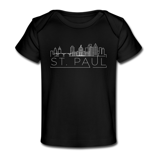 Saint Paul, Minnesota Baby T-Shirt - Organic Skyline Saint Paul Infant T-Shirt - black