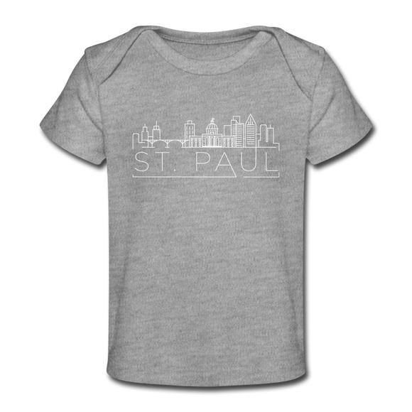 Saint Paul, Minnesota Baby T-Shirt - Organic Skyline Saint Paul Infant T-Shirt - heather gray