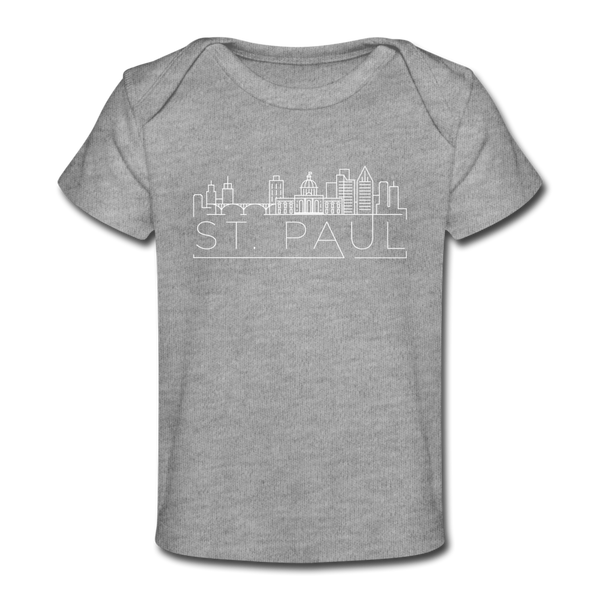 Saint Paul, Minnesota Baby T-Shirt - Organic Skyline Saint Paul Infant T-Shirt - heather gray