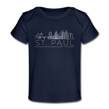 Saint Paul, Minnesota Baby T-Shirt - Organic Skyline Saint Paul Infant T-Shirt - dark navy