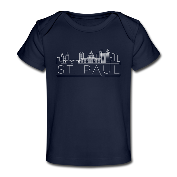 Saint Paul, Minnesota Baby T-Shirt - Organic Skyline Saint Paul Infant T-Shirt - dark navy