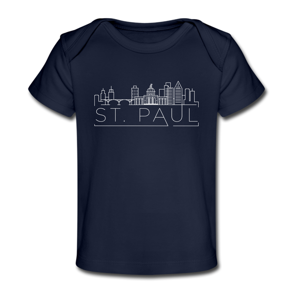 Saint Paul, Minnesota Baby T-Shirt - Organic Skyline Saint Paul Infant T-Shirt - dark navy