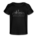 San Diego, California Baby T-Shirt - Organic Skyline San Diego Infant T-Shirt - black