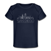 San Diego, California Baby T-Shirt - Organic Skyline San Diego Infant T-Shirt - dark navy