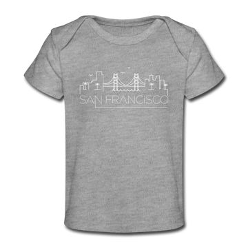 San Francisco, California Baby T-Shirt - Organic Skyline San Francisco Infant T-Shirt - heather gray