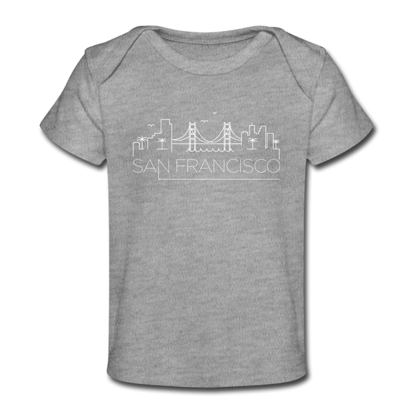 San Francisco, California Baby T-Shirt - Organic Skyline San Francisco Infant T-Shirt - heather gray