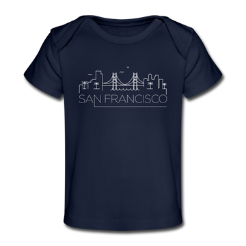 San Francisco, California Baby T-Shirt - Organic Skyline San Francisco Infant T-Shirt - dark navy