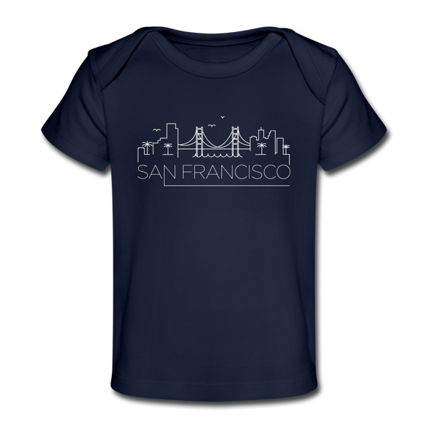 San Francisco, California Baby T-Shirt - Organic Skyline San Francisco Infant T-Shirt - dark navy