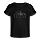 Seattle, Washington Baby T-Shirt - Organic Skyline Seattle Infant T-Shirt - black