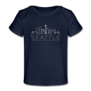 Seattle, Washington Baby T-Shirt - Organic Skyline Seattle Infant T-Shirt - dark navy