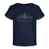 Seattle, Washington Baby T-Shirt - Organic Skyline Seattle Infant T-Shirt - dark navy