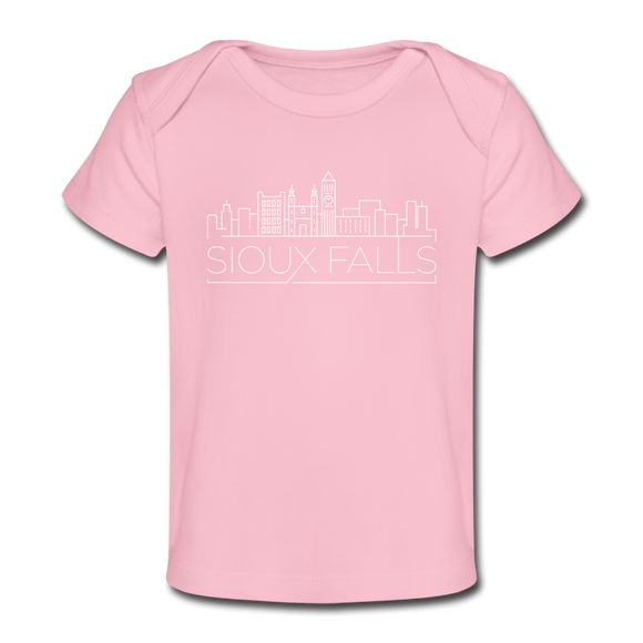 Sioux Falls, South Dakota Baby T-Shirt - Organic Skyline Sioux Falls Infant T-Shirt - light pink