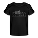 Sioux Falls, South Dakota Baby T-Shirt - Organic Skyline Sioux Falls Infant T-Shirt - black